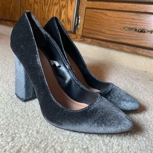 Mossimo grey/blue velvet heels